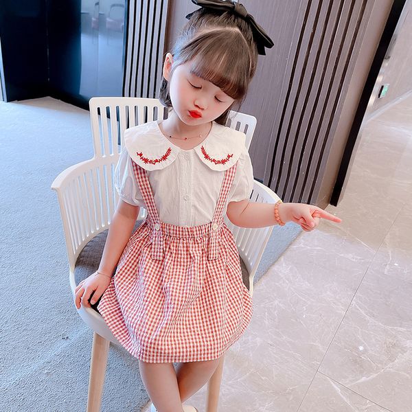 

girls blouse + dress kids spring autumn classic teenagers tracksuits children clothing setsÂ outfits, White