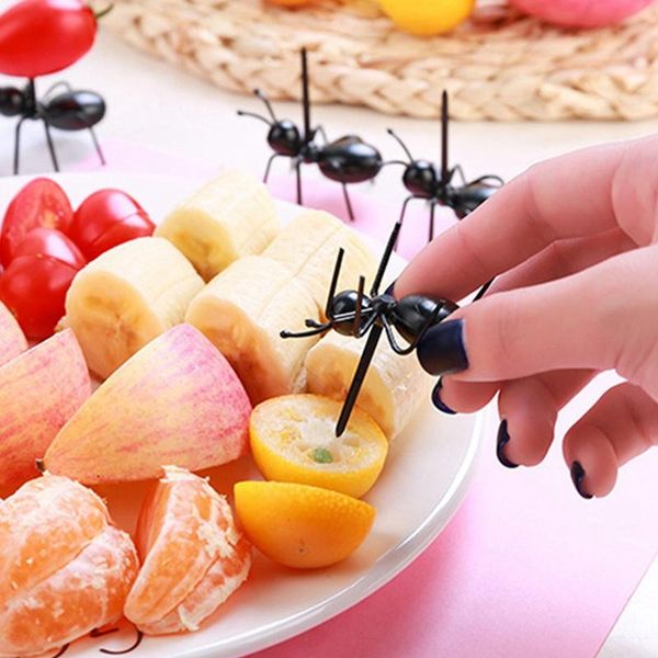 

disposable flatware 12 pcs ants fruit picks decor ant shape forks snack cake dessert tableware fork for home kitchen party dinner pick