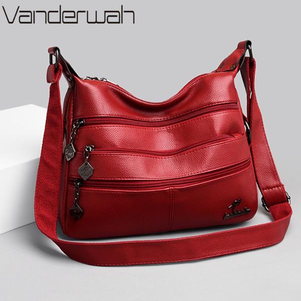 

evening bags four layers ladies bag casual shoulder female crossbody for women 2021 soft leather messenger sac a main