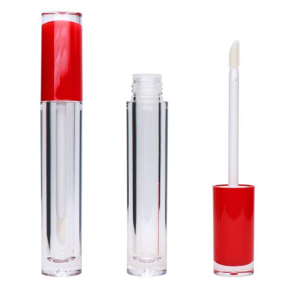 

storage bottles & jars 10/20/100pcs 5ml clear lip gloss tube empty red/white/black/pink/purple cap lipgloss cosmetic containers eyelash spli