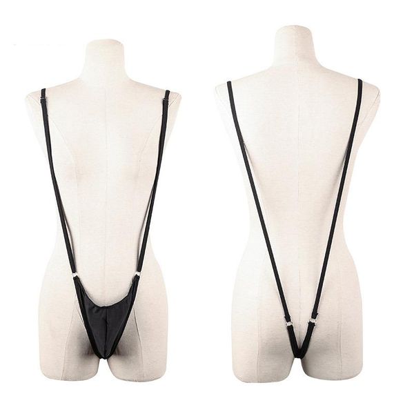 

men's g-strings strap underwear male thong mankini men leotard thongs man body costume bodysuit stage perform bandage lingerie, Black;brown