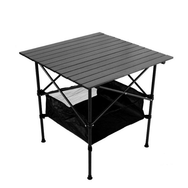 

camp furniture folding portable picnic camping table roll-up with easy carrying bag indoor outdoor aluminum alloy bbq hiking