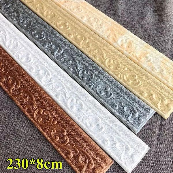 

wall stickers 3d self adhesive waterproof baseboard corner waist line sticker foam edge strip wallpaper border home decorations