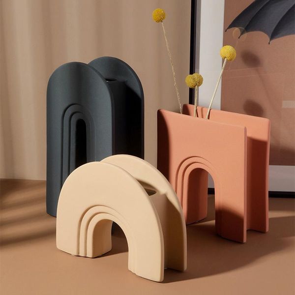 

vases nordic art decoration geometric vase creative ceramic simple sample porch deskhome ornaments