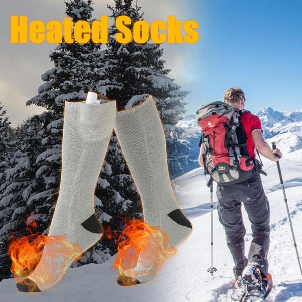 

sports socks winter heating rechargeable electric waterproof battery powered cold weather camping skiing equipment, Black