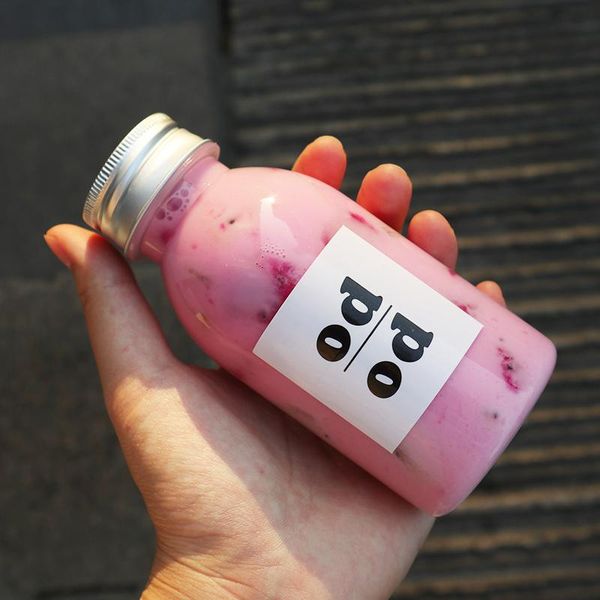 

disposable cups & straws 20pcs net red 250ml aluminum cover transparent pet plastic ice drinking packaging party favors milk tea coffee juic