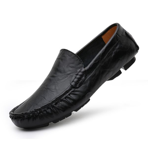 

extra large 45 cowhide pea sho 46 soft sol 47 driving 48 ps 49 50 small 36 37 men's leather, Black