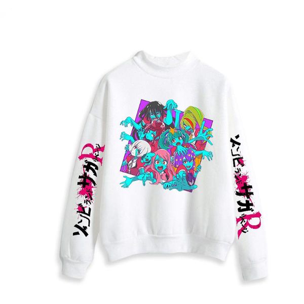 

women's hoodies & sweatshirts zombie land saga fashion print turtleneck women/men long sleeve casual streetwear clothes, Black