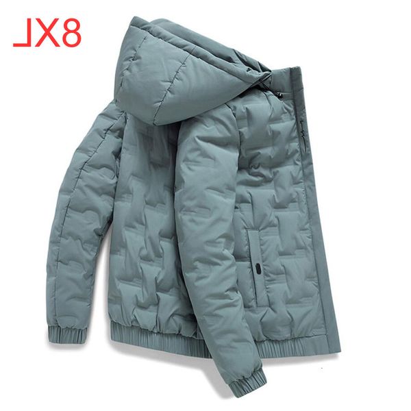 

men's jacket autumn winter new cotton coat gray duck down loose plus size tide padded 6xl 7xl 8xl, Black