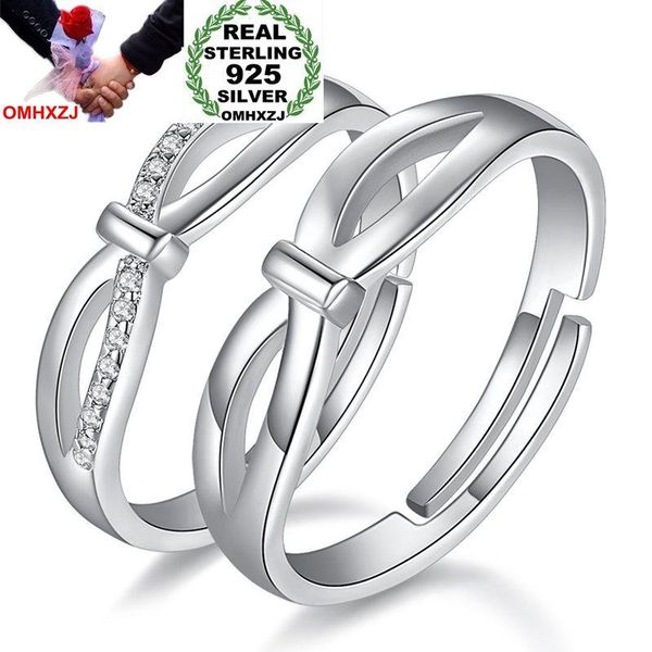

wedding rings omhxzj wholesale personality fashion ol woman girl gift twist love zircon 925 sterling silver couple open ring rg63, Slivery;golden