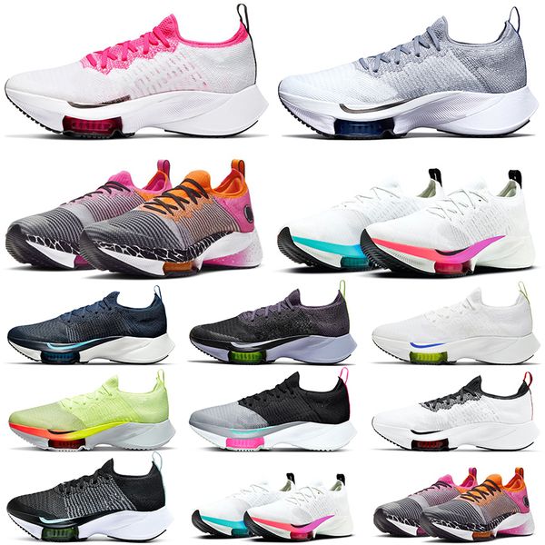 

zoom tempo next% fly knit running shoes men women sports sneakers black white pink volt yellow dark blue mens trainers platform outdoor jogg