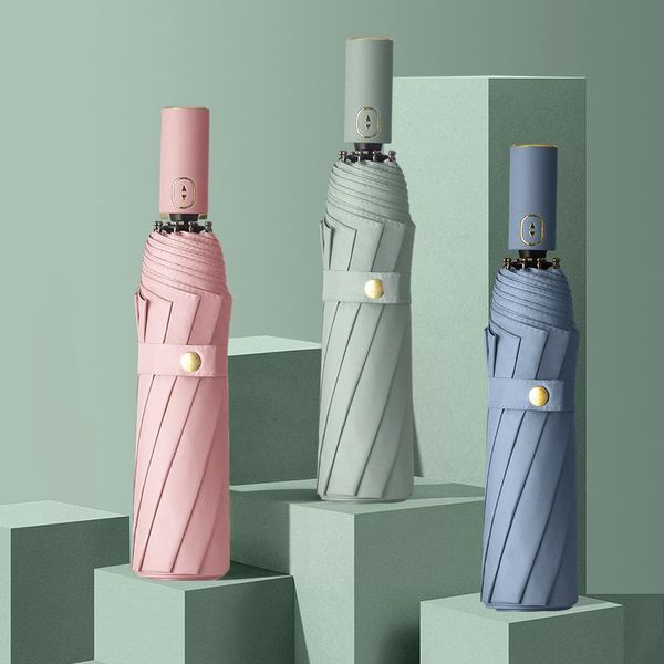 

umbrellas 10k fully-automatic umbrella rain women men wind resistant 3folding paraso travel large parasol paraguas gift (1)