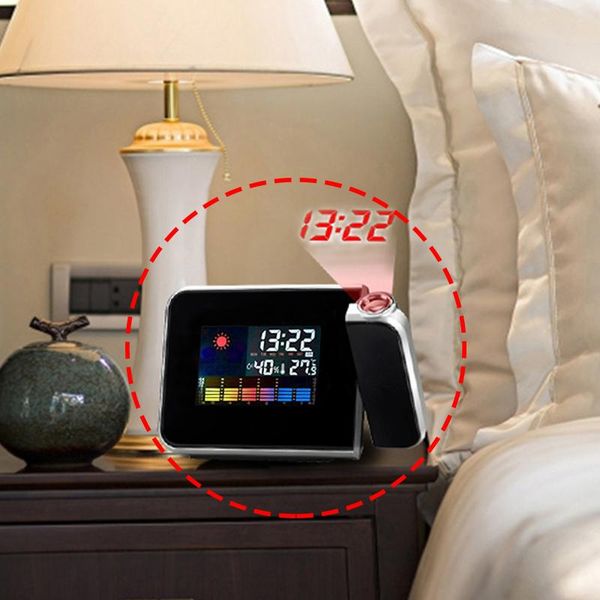 

other clocks & accessories alarm clock with digital projector color screen time projection deskmulti-function usb weather calendar watch
