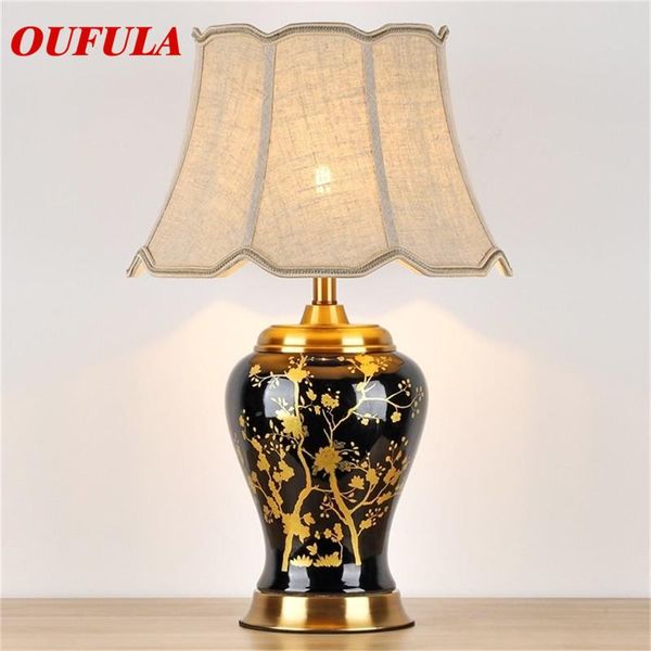 

oufula ceramic table lamps desk luxury modern contemporary fabric for foyer living room office creative bed room l