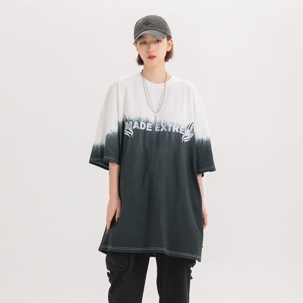 

2021 new original designer colorblock patchwork oversized graphic shirts summer women tees streetwear loose clothing goth tee yq5h, White