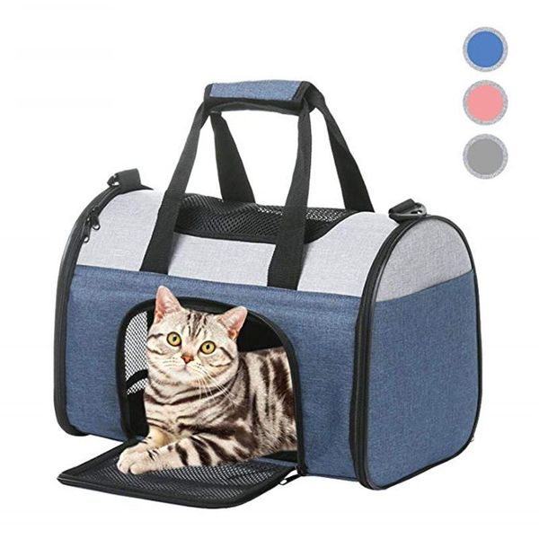 

dog car seat covers carrier pet contrast stitching messenger backpack comfortable breathable travel bag for small kitten cat handbag chihuah