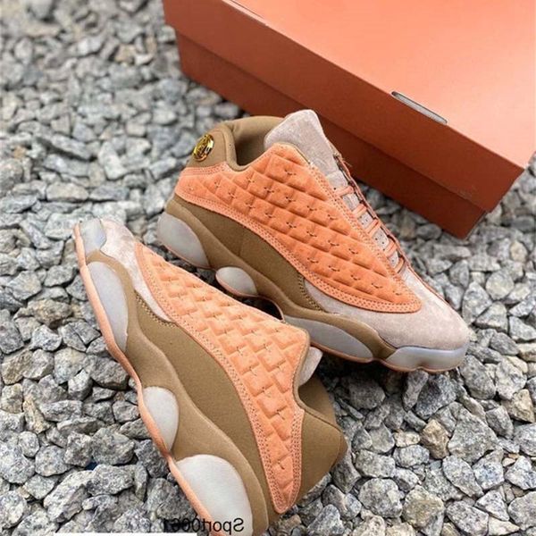 

clot x 13 xiii jumpman terracotta warriors kids men basketball shoes 13s low sports sneakers grey olive suede athletic qaulitys