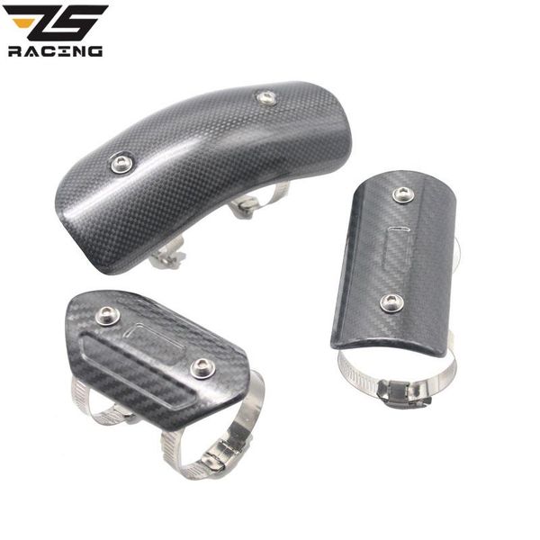

motorcycle exhaust system zs racing muffler link pipe protector heat shield for ninja mt09 z750 r6 gsxr600 gy6 scooter