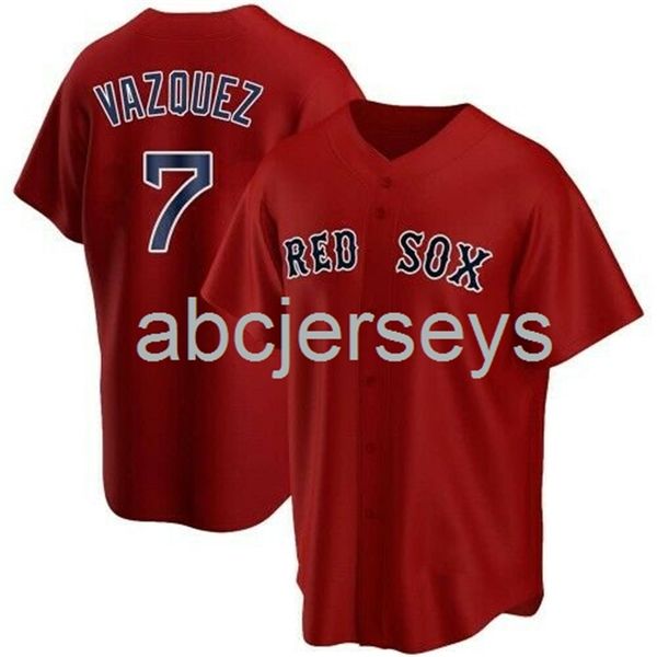 

stitched custom christian vazquez red baseball jersey xs-6xl, Black