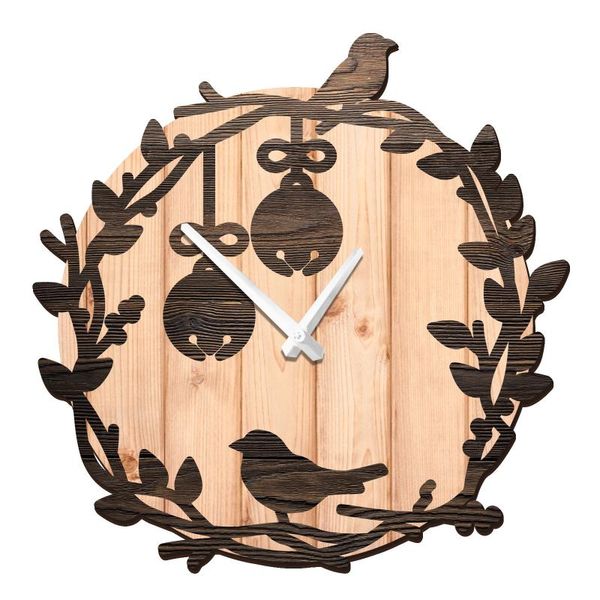 

wall clocks american style wooden clock halloween decorative 10/12/13.5 inch silent wood for living room home decor