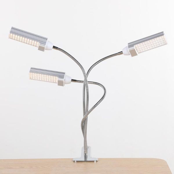 

led grow light vegetables greenhouse plant sun-like 3 heads 144leds plants growth light flower indoor energy saving with clip