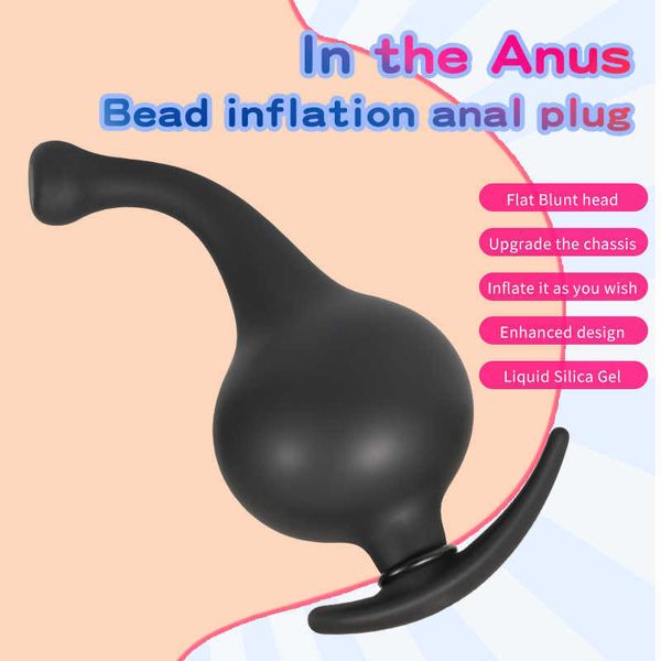 Itens de massagem silicone inflável plug anal 21cm bunda plugue bunda sexo brinquedos para mulheres vagina estimulação expansão de ânus massagem sexo aparelho