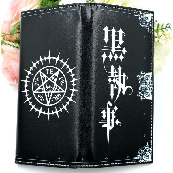 

black butler anime synthetic leather wallet ciel phantomhive card holder purse, Red;black
