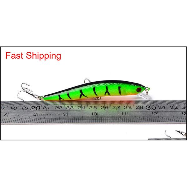 

10pc minnow fishing lure 10cm-3.94"/8.4g-0.3oz plastic hard baits 6# hook fishing ta sqi home2006