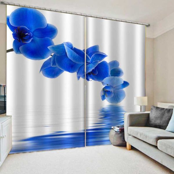 

curtain & drapes 3d curtains window kitchen for living room bedroom blue flower