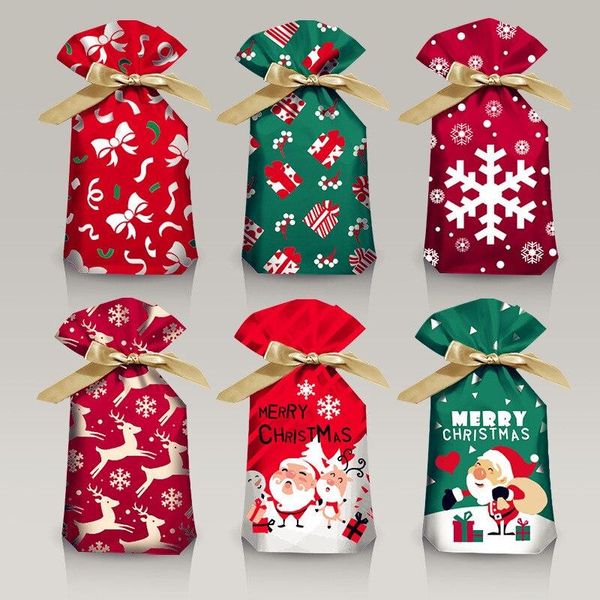

gift wrap 50 pcs christmas santa bag candy holiday decorations package 15*23cm
