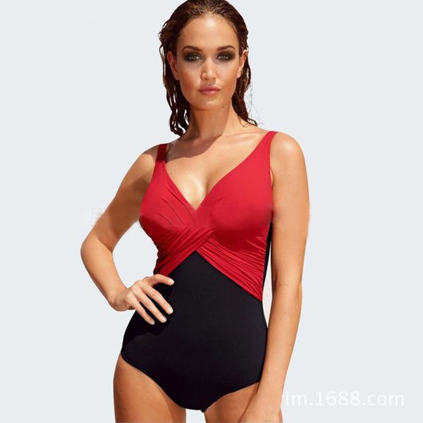 

one new piece large swimsuit women's, White;black