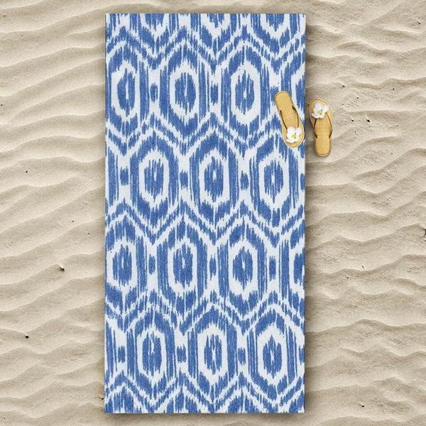 

towel blue pattern beach swimming soft microfiber center direct sales