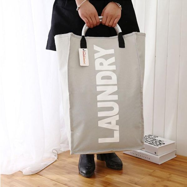 

laundry bags collapsible basket large dirty hamper sorter oxford cloth clothes bag with aluminum handle
