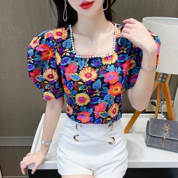 

women's blouses & shirts short sleeve blouse women mesh eyelet summer 2021 casual womens turn down collar slim cloths, White