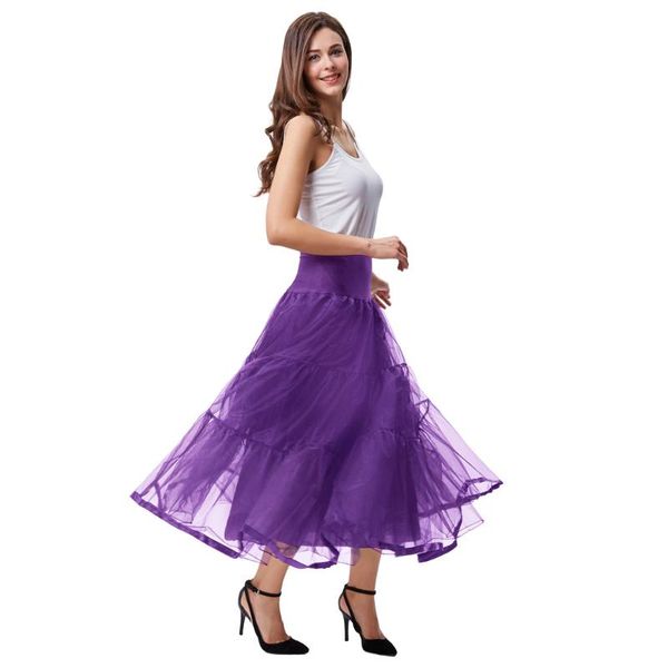 

skirts kate kasin women's ankle length petticoats wedding slips plus size s-3x, Black