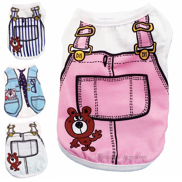 

Fashion Dog Apparel Sublimation Pet Clothes Hand Painted Teddy Bear Vest Waistcoat Spring Summer Dogg Vests Ventilation Pup Shirt, Mix color