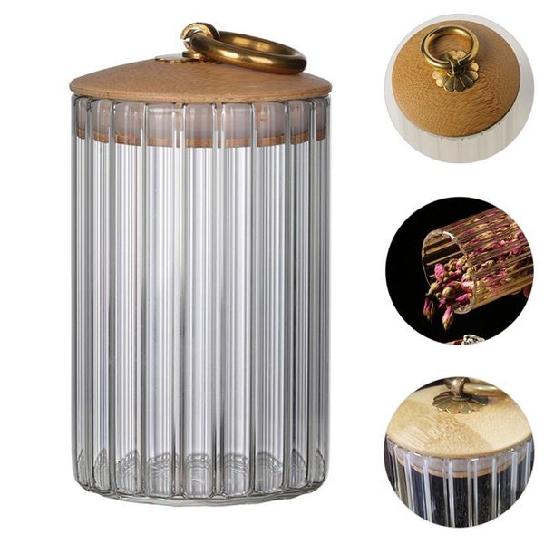 

1pc glass storage jars airtight kitchen clear glass canister storage containers