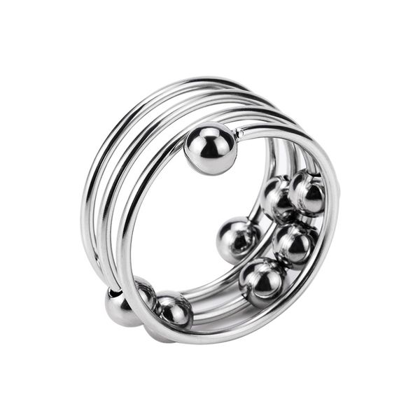

stainless steel thick metal cock ring cockring with balls toy for men delayed ejaculation casing lock delay rings ys0347