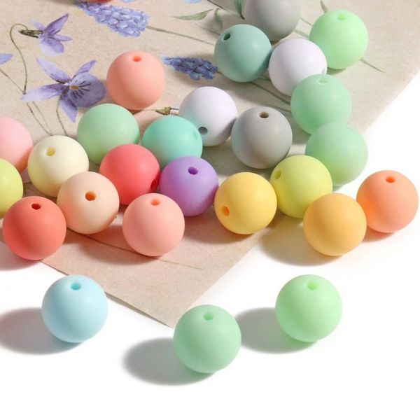 

other 6mm-16mm dull polish matte colorful acrylic beads round loose spacer for jewelry making diy bracelet necklace wholesale