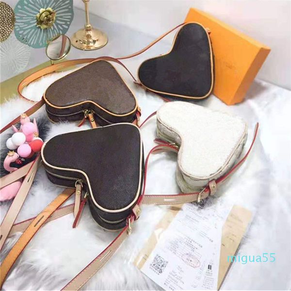 

classical women shoulder bags loving heart shape crossbody bag totes pu leather handbag messager bag flower grid print clutch phone pouch
