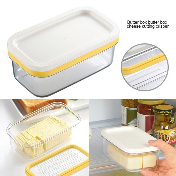 

storage bottles & jars 2 in 1 butter slicer container with lid box cut store cheese fresh-keeping