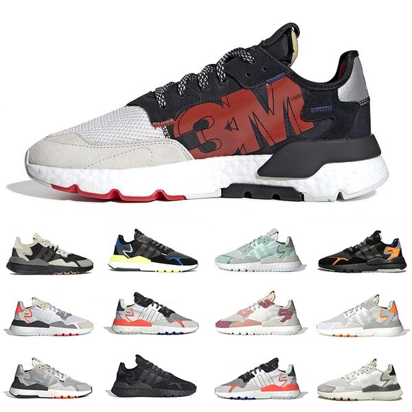 

mens sneakers nite jogger shoes collegiate green white red silver metallic blue pride black crystal res grey two solar orange grey pack men