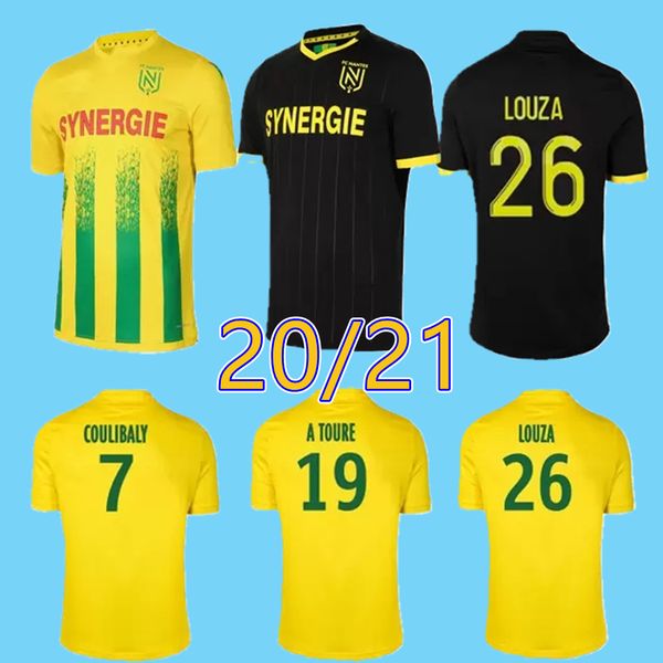 

2020 21 fc nantes soccer jersey 2021 #10 blas coco a toure uniform mens #7 coulibaly louza simon football shirt, Black;yellow