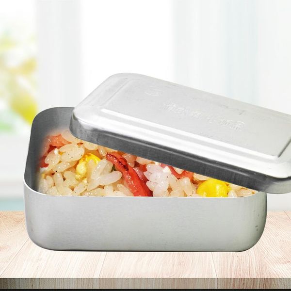 

storage bottles & jars outdoor picnic aluminum square lunch box old-fashioned thick large-sized food fruit portable retro practical