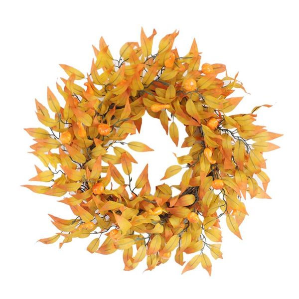 

decorative flowers & wreaths artificial pumpkin wreath autumn berry garland door hanging decor thanksgiving decoration for home p