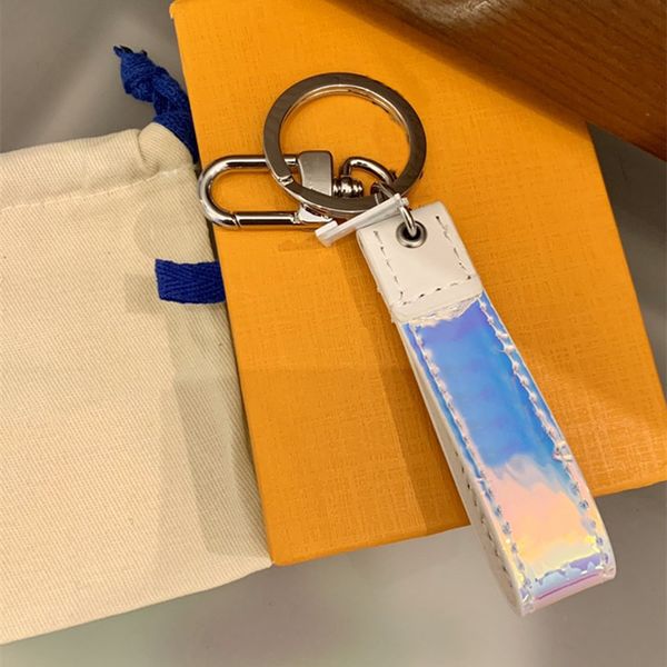

luxury designer keychain latest style gradient color keychains colorful bag pendant car key chain letter accessories supply, Silver