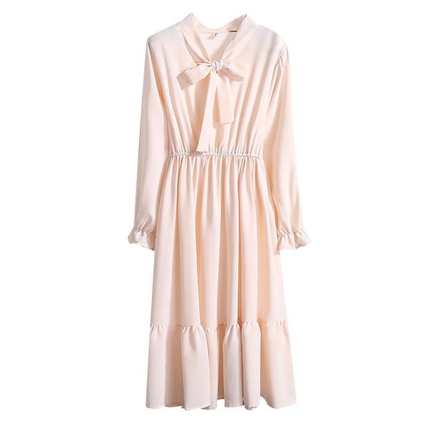 

casual dresses 2021 beautiful fashion summer women long sleeve dress retro collar high waist floral print chiffon clothing, Black;gray
