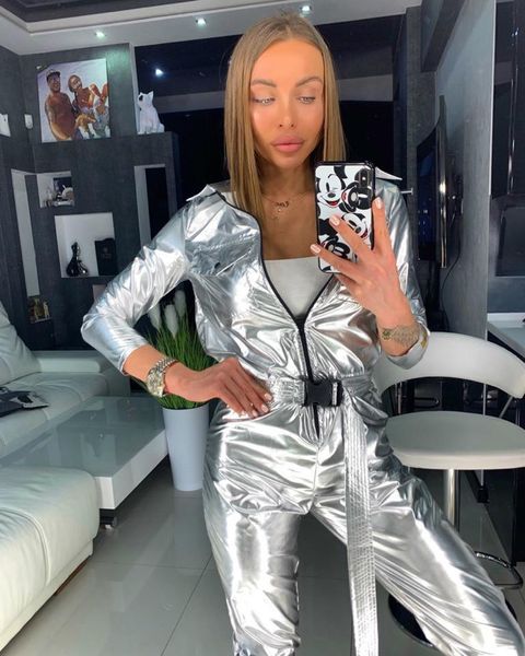 

two piece dress women's two-piece suit fashion 2021 sports one-piece sweater jogging casual trousers, White