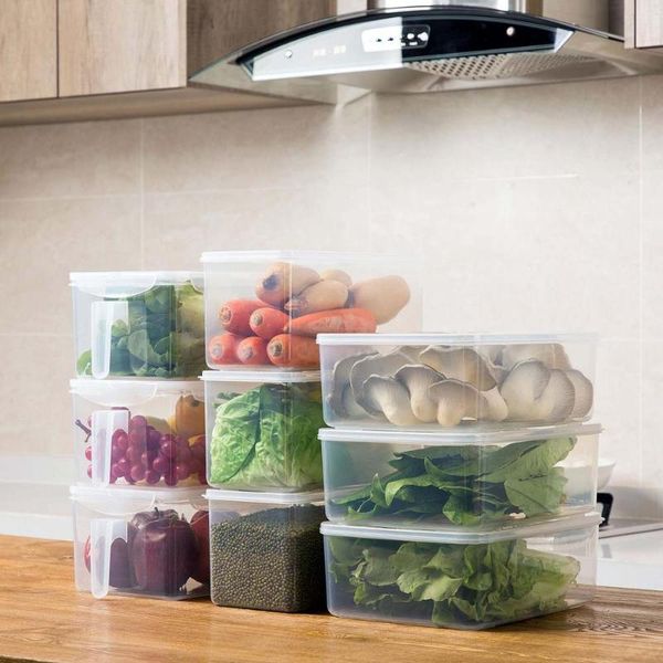 

storage bottles & jars carved kitchen box container transparent large sealed home organizer food refrigerator boxes with lid