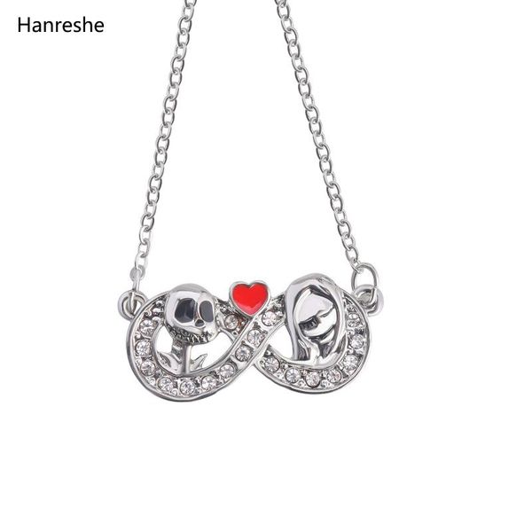 

pendant necklaces hanreshe crystal skull stainless steel trendy jewelry party silver plated jack christmas necklace women gift